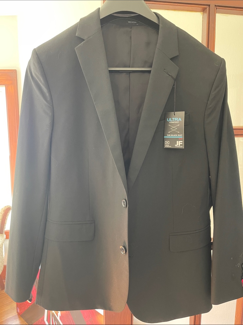 jf j.ferrar Black Two-Button Sport Coat